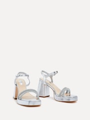 Linzi Silver Xandra Faux Leather Diamante Platform Sandals - Image 3 of 5