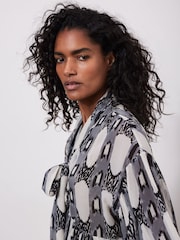 Mint Velvet Grey Abstract Print Blouse - Image 4 of 7