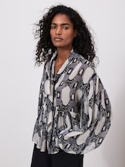 Mint Velvet Grey Abstract Print Blouse - Image 5 of 7