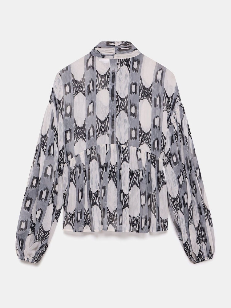 Mint Velvet Grey Abstract Print Blouse - Image 7 of 7 Mint Velvet Grey Abstract Print Blouse - Image 7 of 7