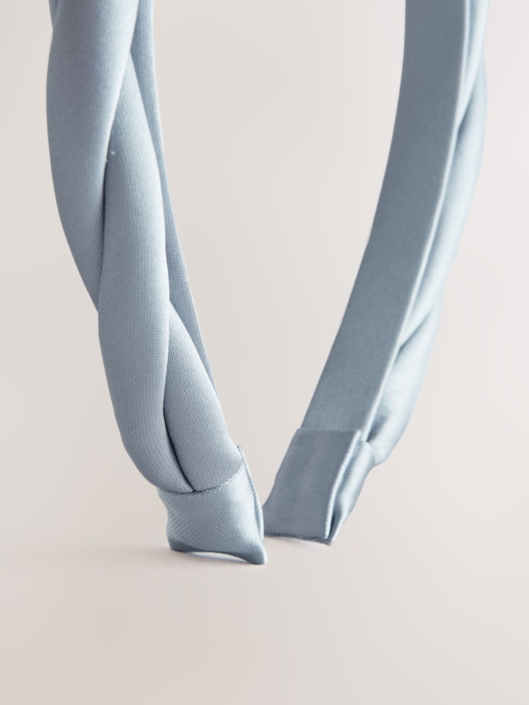 Blue Satin Twist Headband - Image 2 of 4