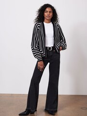 Mint Velvet Black Stripe Stitch Cardigan - Image 3 of 7