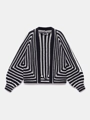 Mint Velvet Black Stripe Stitch Cardigan - Image 6 of 7