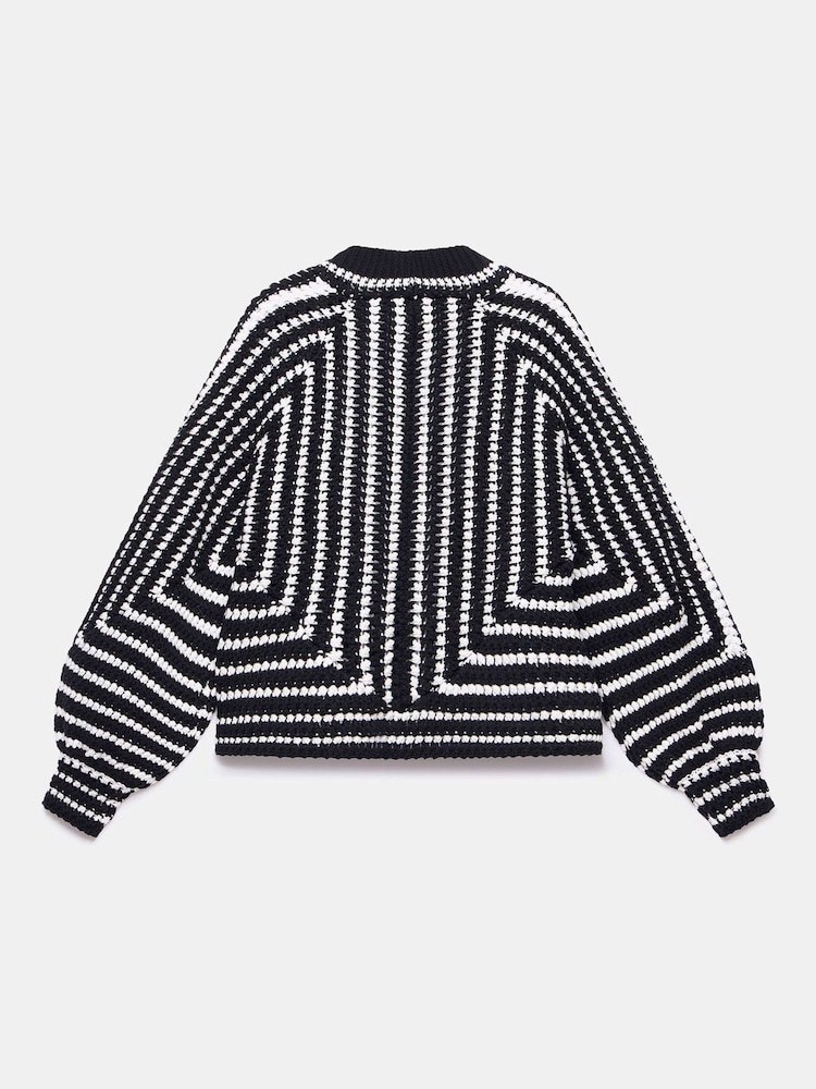 Mint Velvet Black Stripe Stitch Cardigan - Image 7 of 7 Mint Velvet Black Stripe Stitch Cardigan - Image 7 of 7