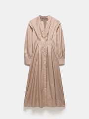 Mint Velvet Cream Pleated Maxi Shirt Dress - Image 6 of 7