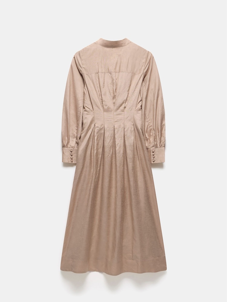 Mint Velvet Cream Pleated Maxi Shirt Dress - Image 7 of 7