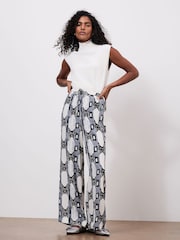 Mint Velvet Grey Abstract Print Trousers - Image 3 of 7