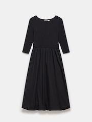 Mint Velvet Black Bubble Hem Jersey Midi Dress - Image 6 of 7