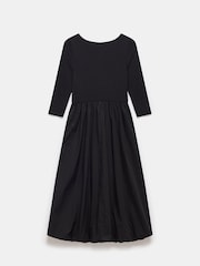Mint Velvet Black Bubble Hem Jersey Midi Dress - Image 7 of 7