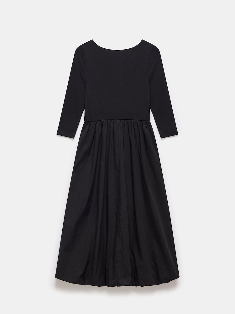 Mint Velvet Black Bubble Hem Jersey Midi Dress - Image 7 of 7