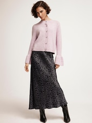 Mint Velvet Grey Animal Print Slip Skirt - Image 5 of 7