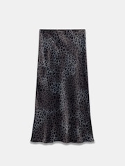 Mint Velvet Grey Animal Print Slip Skirt - Image 6 of 7