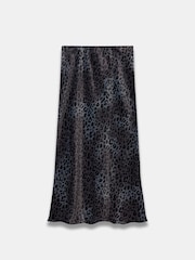 Mint Velvet Grey Animal Print Slip Skirt - Image 7 of 7