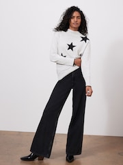 Mint Velvet Grey Cotton Blend Star Motif Jumper - Image 2 of 7