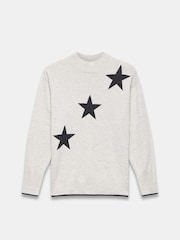 Mint Velvet Grey Cotton Blend Star Motif Jumper - Image 6 of 7