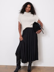 Mint Velvet Black Satin Crinkle Maxi Skirt - Image 2 of 7