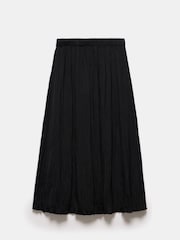Mint Velvet Black Satin Crinkle Maxi Skirt - Image 7 of 7