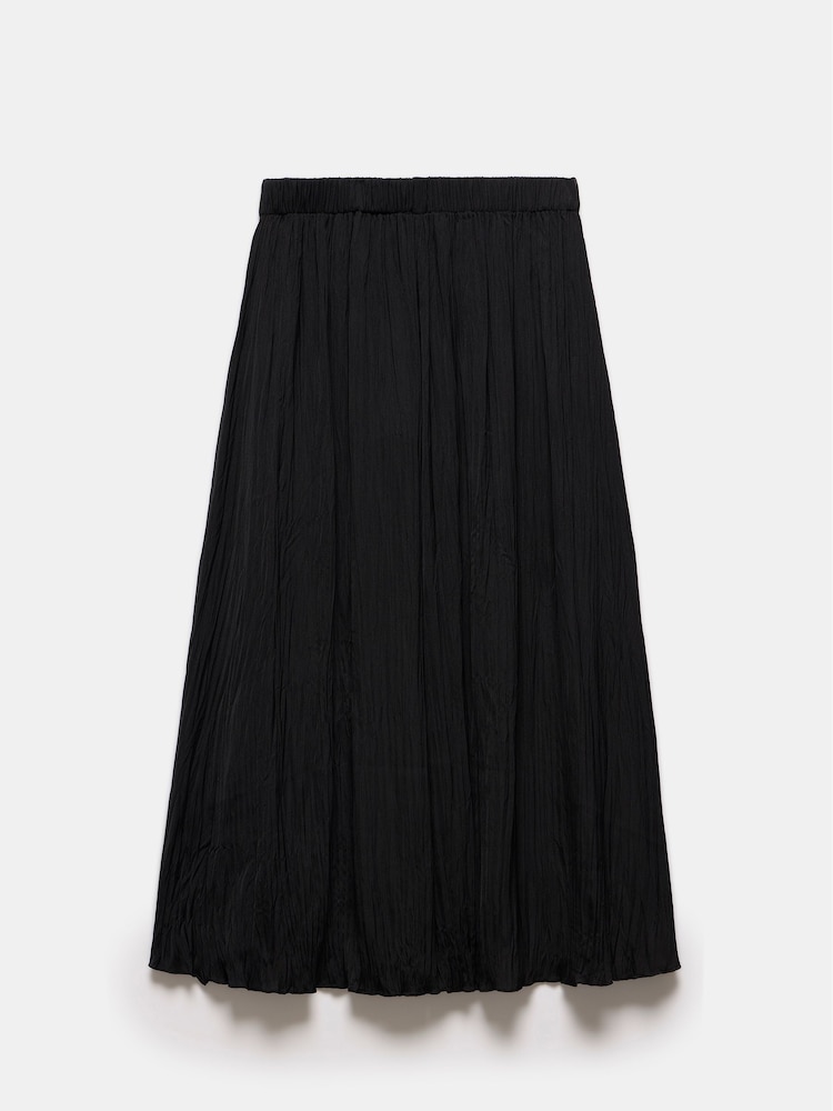 Mint Velvet Black Satin Crinkle Maxi Skirt - Image 7 of 7