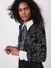 Mint Velvet Black Spot Print Shirt - Image 1 of 7