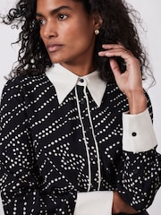 Mint Velvet Black Spot Print Shirt - Image 4 of 7