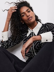 Mint Velvet Black Spot Print Shirt - Image 5 of 7
