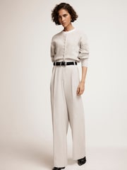 Mint Velvet Grey Pleated Wide Trousers - Image 2 of 7