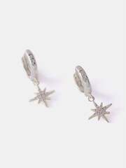 Mint Velvet Silver Plated Star Hoop Earrings - Image 2 of 5