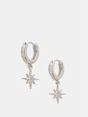 Mint Velvet Silver Plated Star Hoop Earrings - Image 3 of 5