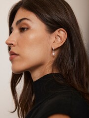 Mint Velvet Silver Plated Star Hoop Earrings - Image 4 of 5