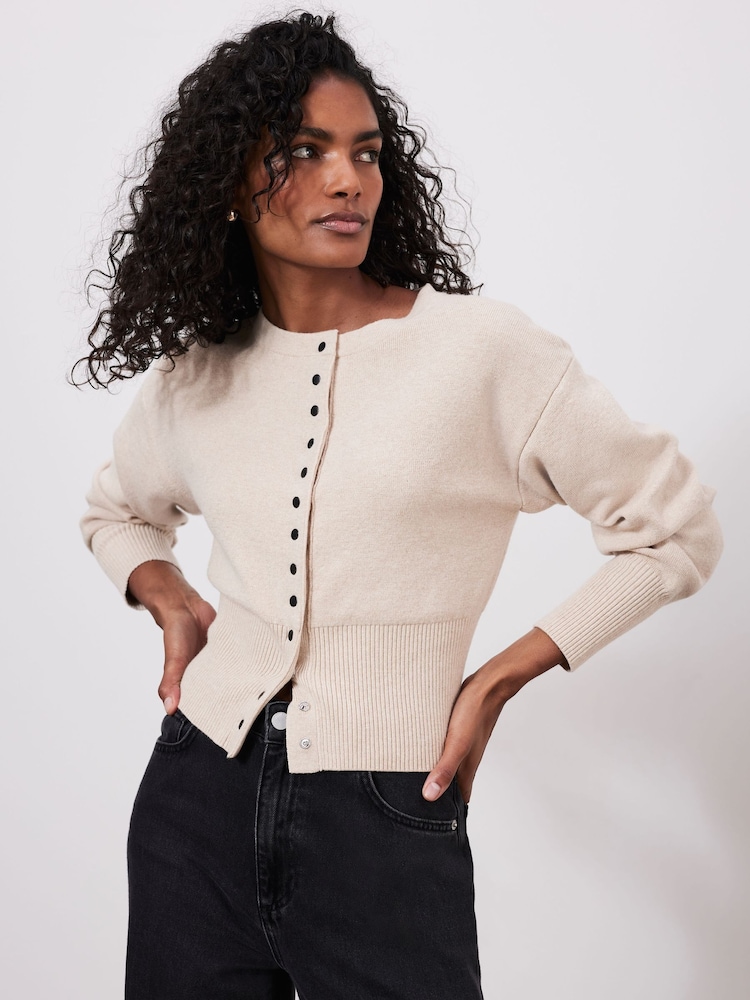 Mint Velvet Cream Cotton Blend Cardigan - Image 2 of 7