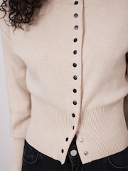 Mint Velvet Cream Cotton Blend Cardigan - Image 3 of 7