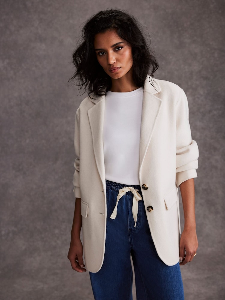 Mint Velvet White Wool Blend Blazer - Image 2 of 7