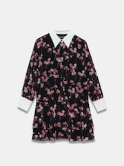 Mint Velvet Black Floral Print Mini Shirt Dress - Image 6 of 7