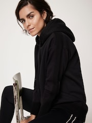 Mint Velvet Black Knit Hoodie - Image 1 of 7