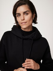 Mint Velvet Black Knit Hoodie - Image 3 of 7