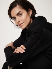 Mint Velvet Black Knit Hoodie - Image 4 of 7