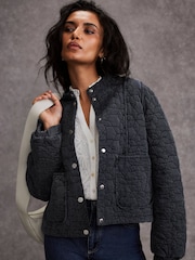 Mint Velvet Blue Washed Quilted Jacket - Image 3 of 7