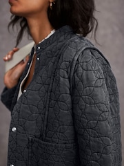 Mint Velvet Blue Washed Quilted Jacket - Image 4 of 7