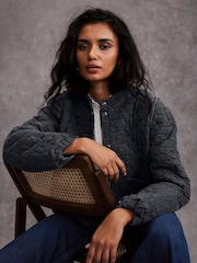 Mint Velvet Blue Washed Quilted Jacket - Image 5 of 7