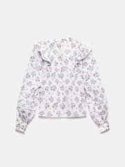 Mint Velvet White Floral Print 100% Cotton Blouse - Image 7 of 7