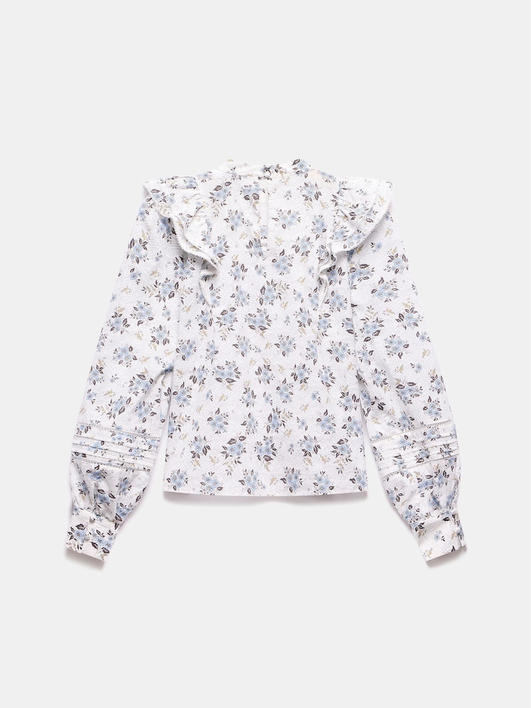 Mint Velvet White Floral Print 100% Cotton Blouse - Image 7 of 7