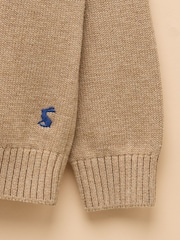 Joules Boys' Fairisle Jonty Oatmeal Knit Jumper - Image 4 of 4