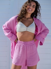 Pink 100% Linen Beach Shirt - Image 2 of 8