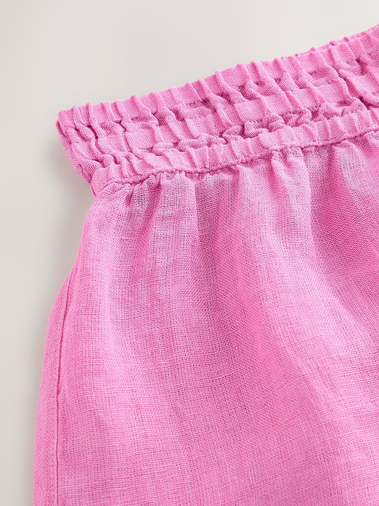 Pink 100% Linen Shorts - Image 7 of 7