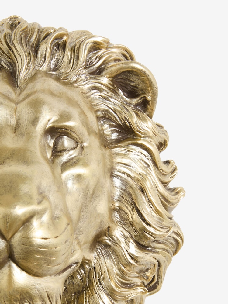 Gold Lion Head Wall Plaque - Image 5 of 5 Gold Lion Head Wall Plaque - Image 5 of 5