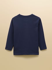 Joules Boys' Finlay Navy Blue Long Sleeve Top - Image 2 of 2