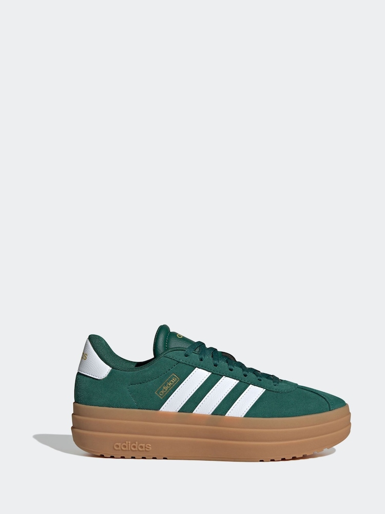 adidas Green/White VL Court Bold Trainers - Image 1 of 9 adidas Green/White VL Court Bold Trainers - Image 1 of 9