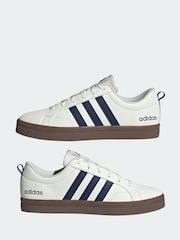 adidas White/Chrome VS Pace Trainers - Image 4 of 8