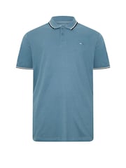 BadRhino Big & Tall Blue Pique Tip 100% Cotton Polo Shirt - Image 2 of 3