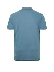 BadRhino Big & Tall Blue Pique Tip 100% Cotton Polo Shirt - Image 3 of 3